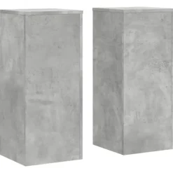 Outlet Plantestativer 2 stk. i konstrueret træ - Slidstærk design | Størrelse: 30x30x70 cm | Farve: Betongrå Plantestativer
