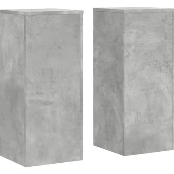 Outlet Plantestativer 2 stk. i konstrueret træ - Slidstærk design | Størrelse: 30x30x70 cm | Farve: Betongrå Plantestativer