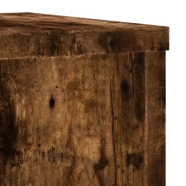Best Plantestativer 2 stk. i konstrueret træ - Tidløst design | Størrelse: 25x25x80 cm | Farve: Røget eg Plantestativer