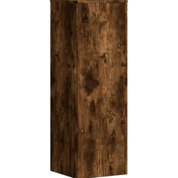 Plantestativer 2 stk. i konstrueret træ - Modern design | Størrelse: 33x33x100 cm | Farve: Røget eg Plantestativer
