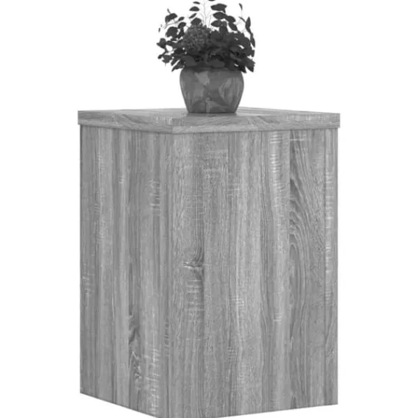 Online Plantestativer 2 stk. i konstrueret træ - Minimalistisk design | Farve: Grå sonoma-eg | Størrelse: 25x25x35 cm Plantestativer