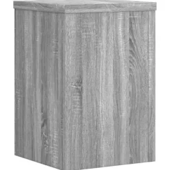 Online Plantestativer 2 stk. i konstrueret træ - Minimalistisk design | Farve: Grå sonoma-eg | Størrelse: 25x25x35 cm Plantestativer