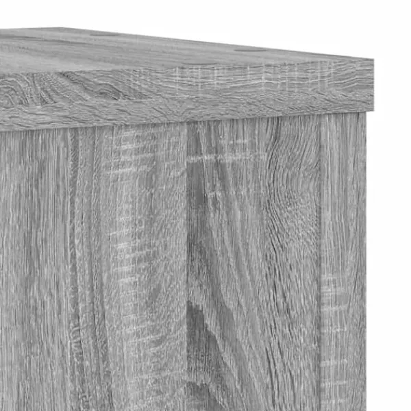 Online Plantestativer 2 stk. i konstrueret træ - Minimalistisk design | Farve: Grå sonoma-eg | Størrelse: 25x25x35 cm Plantestativer