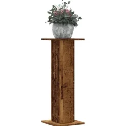 Plantestativer^Plantestativer 2 stk. til indendørs planter - Stabile i konstrueret træ | Størrelse: 30x30x80 cm | Farve: Antikt træ