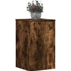 Online Plantestativer i konstrueret træ - Sæt med 2 stk. | Størrelse: 30x30x50 cm | Farve: Røget eg Plantestativer