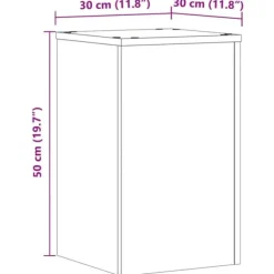 Online Plantestativer i konstrueret træ - Sæt med 2 stk. | Størrelse: 30x30x50 cm | Farve: Røget eg Plantestativer