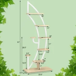 Plantestativer^Plantestativholder, 60×30×155 cm, Hvid
