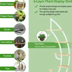 Plantestativer^Plantestativholder, 60×30×155 cm, Hvid