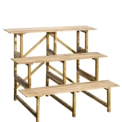 New Plantetrappe 3 trin gran 100x80x78 cm til have altan terrasse Plantestativer