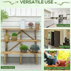 New Plantetrappe 3 trin gran 100x80x78 cm til have altan terrasse Plantestativer