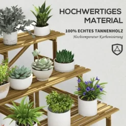 Hot Plantetrappe/blomsterreol 3 trin gran 120x80x78 cm til have altan terrasse Plantestativer