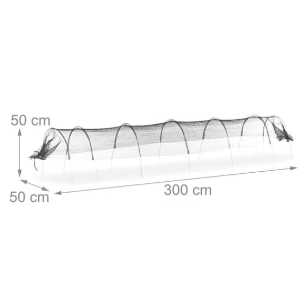 Plantetunnel, 300x70x50 cm, Sort Drivhus
