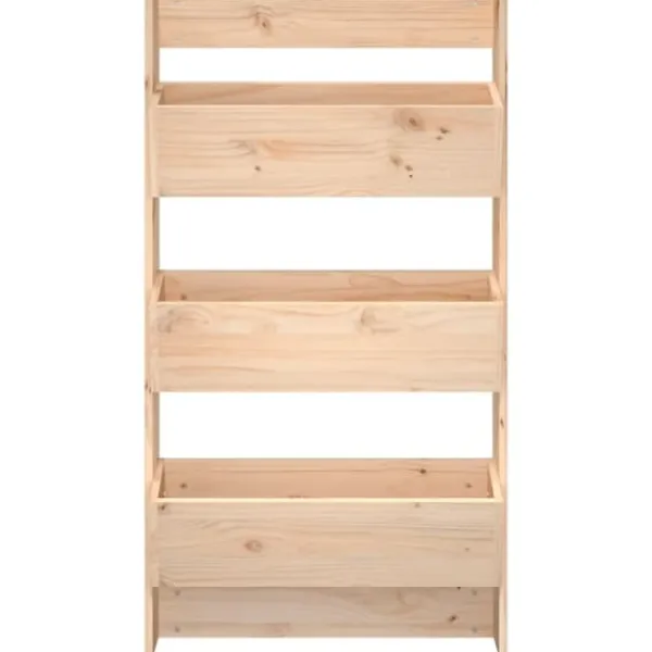 Plantestativer^Plantevæg i massivt fyrretræ med 3 blomsterkasser | Størrelse: 60x18,5x110 cm