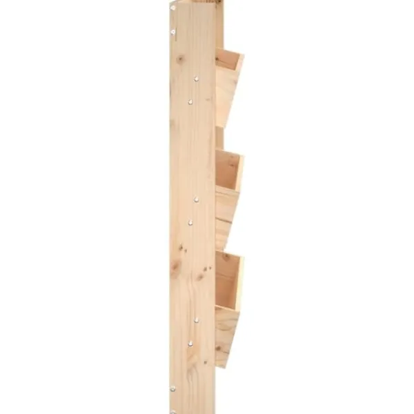 Plantestativer^Plantevæg i massivt fyrretræ med 3 blomsterkasser | Størrelse: 60x18,5x110 cm