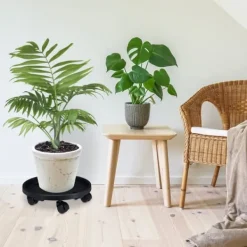 Støtte Med Hjul, Sæder & Knæbeskyttelse Til Havepleje^Plantevognsæt, 10x35,5 cm, Sort