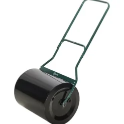 Haveværktøj^Plænerulle Ø40 cm med U-håndtag – 60 L vand/sand, sort stål 57×40×123 cm