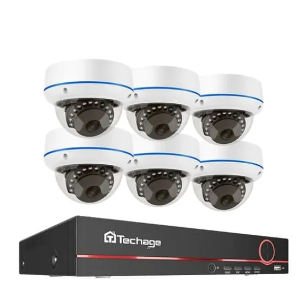POE NVR CCTV-system, 5MP indendørs dome audio IP-kamera, fjernvideo sikkerhed., , None, 8CH NVR and 6 Camera Sikkerhedsmonitorer & Videokameraer