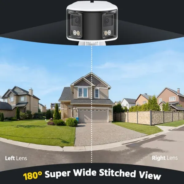 Best PoE Overvågningskamera, 8MP Opløsning, 2.8mm Linse, Dobbelt Linse Konfiguration, IP/Netværk Kablet, Udendørs Brug Sikkerhedsmonitorer & Videokameraer