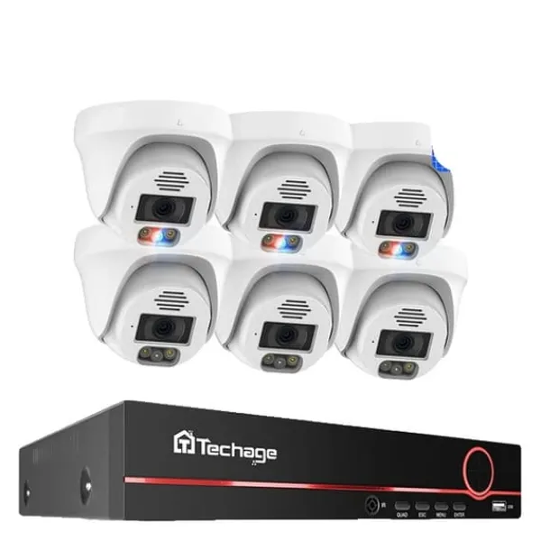 Sikkerhedsmonitorer & Videokameraer^POE Sikkerhedskamera System, 4K Opløsning, Ansigtsgenkendelse, , None, 8CH 6pcs 8MP Cameras