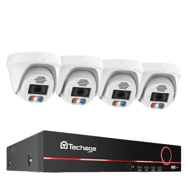 POE Sikkerhedskamera System, 4K Opløsning, Ansigtsgenkendelse, , 3T(户外运动), 8CH 4pcs 8MP Cameras Sikkerhedsmonitorer & Videokameraer