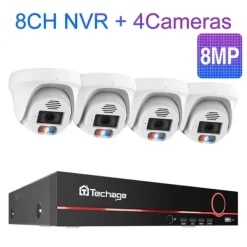 POE Sikkerhedskamera System, 4K Opløsning, Ansigtsgenkendelse, , 3T（户外运动）, 8CH 4pcs 8MP Cameras Sikkerhedsmonitorer & Videokameraer