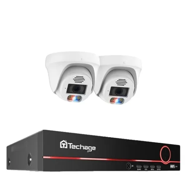 Sikkerhedsmonitorer & Videokameraer^POE Sikkerhedskamera System, 4K Opløsning, Ansigtsgenkendelse, , 3T(户外运动), 8CH 2pcs 5MP Camera
