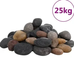 Havesten & Trædesten^Polerede småsten 25 kg - Flerfarvet dekoration til akvarier og have | Størrelse: 5-8 cm