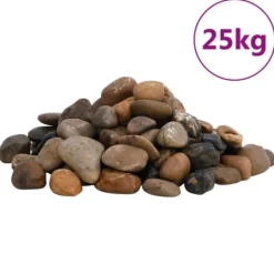 Havesten & Trædesten^Polerede småsten til akvarier og dekoration | Størrelse: 2-5 cm | Vægt: 25 kg | Farve: Flerfarvet