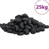 Best Polerede småsten til akvarium og dekoration - 25 kg | Farve: Sort | Størrelse: 2-5 cm Havesten & Trædesten
