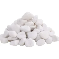 Havesten & Trædesten^Polerede småsten til akvarier og dekoration | 25 kg | Størrelse: 2-5 cm | Farve: Hvid