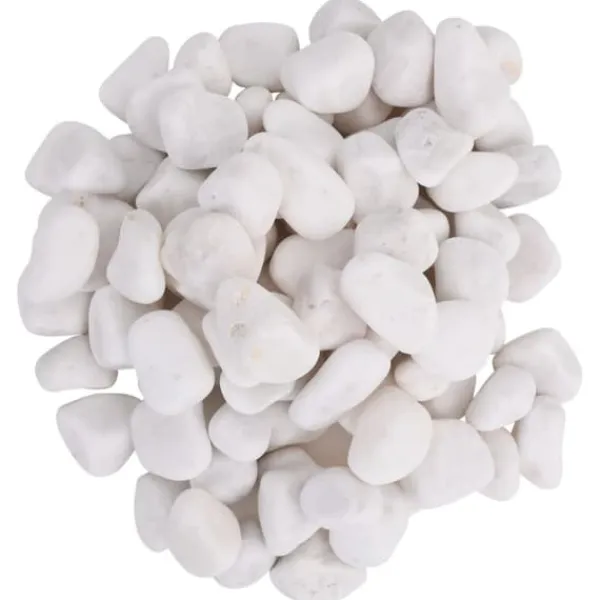 Havesten & Trædesten^Polerede småsten til akvarier og dekoration | 25 kg | Størrelse: 2-5 cm | Farve: Hvid