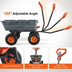 Poly Garden Dump Cart, kraftig yardvogn, 6.48 cu.ft, 1200 lbs, holdbar, alsidig, nem at bruge Haveværktøj