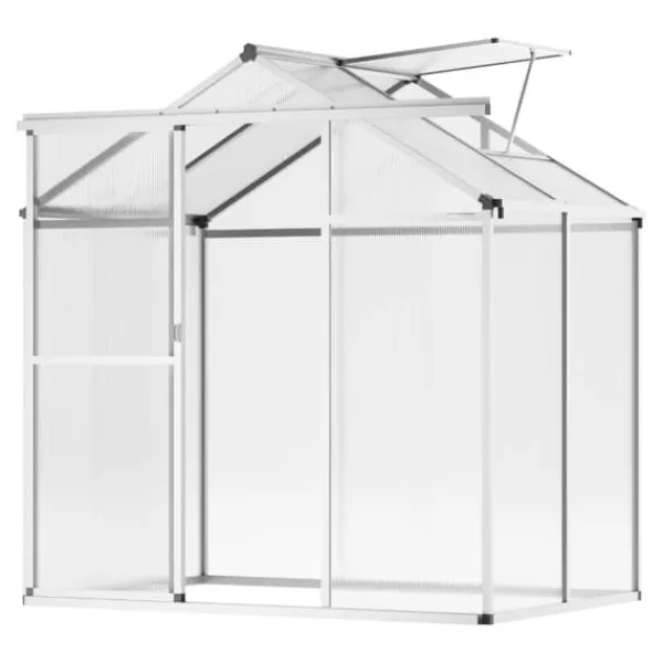 Drivhus^Polycarbonat Drivhus 6 x 4 Ft, Udendørs Walk-in, UV-beskyttelse, robust struktur, nem at samle