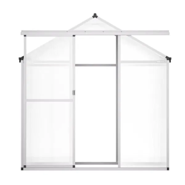 Drivhus^Polycarbonat Drivhus 6 x 4 Ft, Udendørs Walk-in, UV-beskyttelse, robust struktur, nem at samle