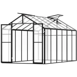Sale Polycarbonat Drivhus 8 x 12 Ft, Udendørs Walk-in Drivhus, holdbart design, UV-beskyttelse, nem at samle Drivhus