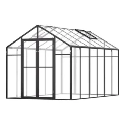 Sale Polycarbonat Drivhus 8 x 12 Ft, Udendørs Walk-in Drivhus, holdbart design, UV-beskyttelse, nem at samle Drivhus