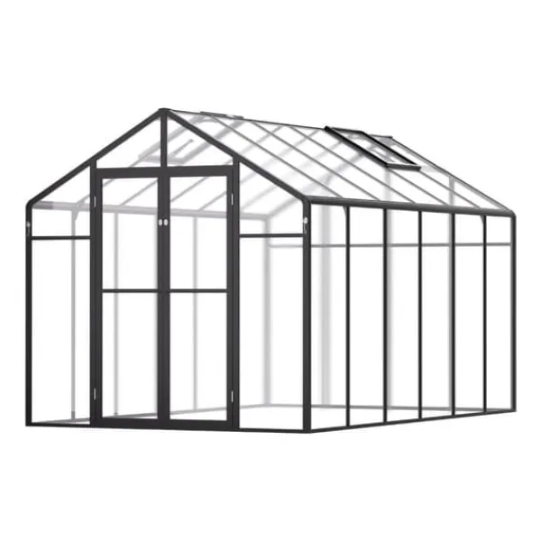 Sale Polycarbonat Drivhus 8 x 12 Ft, Udendørs Walk-in Drivhus, holdbart design, UV-beskyttelse, nem at samle Drivhus