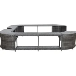 Spa & Udendørsbad^Polyrattan spa-omkrans 268x268x55 cm - Elegant og slidstærk | Farve: Grå