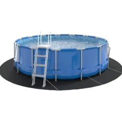 Pool- & Spatilbehør^Pool Bundark i sort Ø 458 cm - Polyester geotekstil til sikkerhed & stil | Farve: Sort | Størrelse: Ø 458 cm