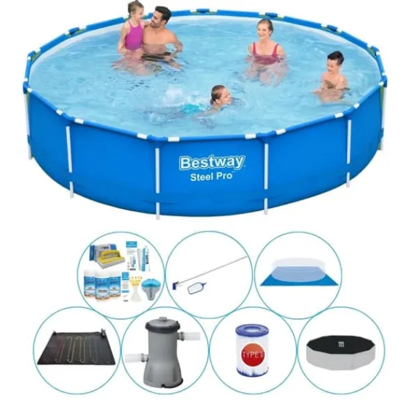 Bestway Pooler^Pool bundt - Steel Pro rektangulært 396x84 cm