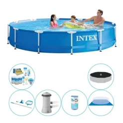 Pooler^Pool kombi tilbud - Intex Metal Stel Rund 366x76 cm