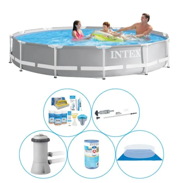 Pooler^Pool med tilbehør - 6 stk - Intex Easy Set Rund 366x76 cm
