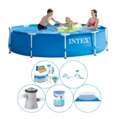 Pooler^Pool med tilbehør - 6 stk - Intex Metalramme Rund 305x76 cm