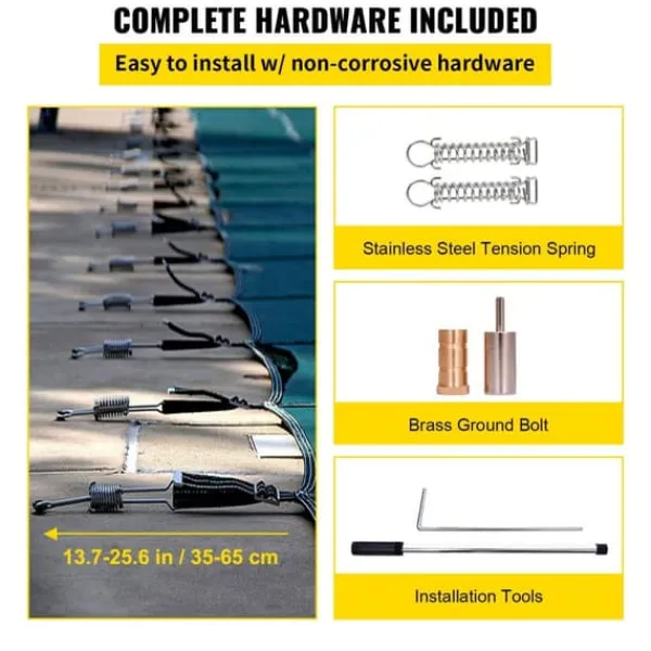 Clearance Pool sikkerhedsafdækning 18x36FT rektangulær til indendørs swimmingpool. Robust grønt net for vinterbeskyttelse og sikkerhed. Pool- & Spatilbehør
