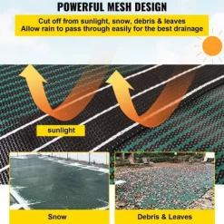Clearance Pool sikkerhedsafdækning 18x36FT rektangulær til indendørs swimmingpool. Robust grønt net for vinterbeskyttelse og sikkerhed. Pool- & Spatilbehør