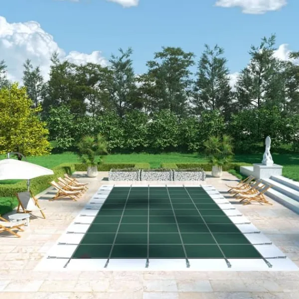 Clearance Pool sikkerhedsafdækning 18x36FT rektangulær til indendørs swimmingpool. Robust grønt net for vinterbeskyttelse og sikkerhed. Pool- & Spatilbehør