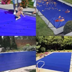 Online Pool sikkerhedscover, 400x800 cm, Blå, PVC Pool- & Spatilbehør