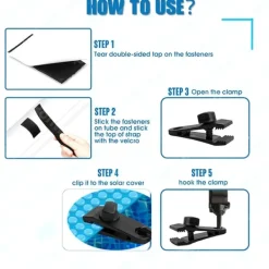 Pool- & Spatilbehør^Pool Solar Cover Reel Fastgørelsessæt med stropper 6-pack