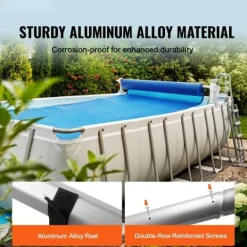 Pool- & Spatilbehør^Pooldækselhjul i aluminium til 20 fod, sæt til over jorden svømmebassiner, passer til 3-20 fods bredde.