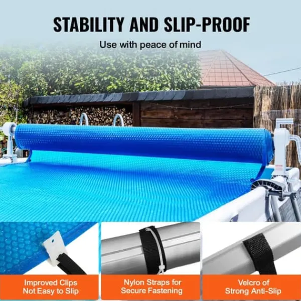 Pool- & Spatilbehør^Pooldækselhjul i aluminium til 20 fod, sæt til over jorden svømmebassiner, passer til 3-20 fods bredde.